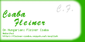 csaba fleiner business card